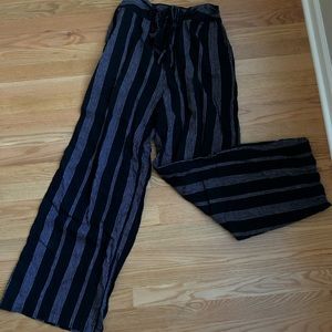 Striped wide leg pants